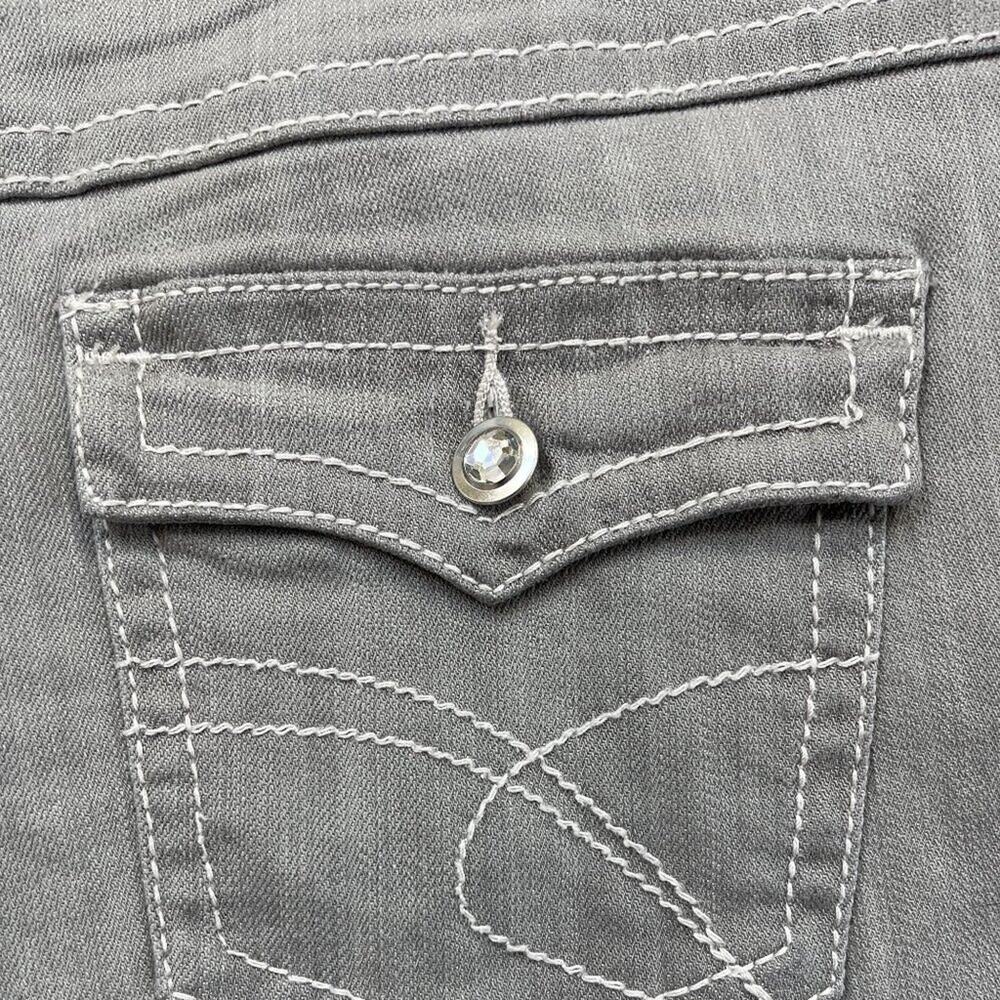 INC International Concepts Jeans Womens Size 8 Gray Regular Fit Bootleg Mid - Picture 7 of 9